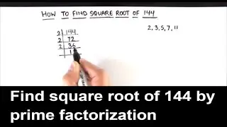 How to Find Square Root of 144 by Prime Factorization / Square Root of 144 / 144 Square Root