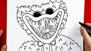 How to Draw HUGGY WUGGY - Poppy Playtime