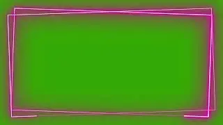 Pink Neon Double Border Green Screen Overlay Motion Graphics 4K 30fps Copyright Free