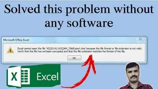 excel cannot open the file because the file format or file extension is not valid