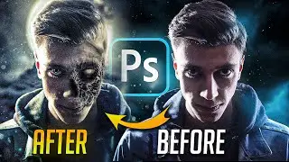 How To Turn Yourself Into A ZOMBIE  - using PHOTOSHOP for beginners !!