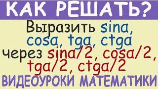 Как выразить данные тригонометрические функции через функции вдвое меньшего аргумента. Тригонометрия