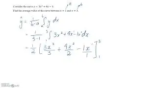 Example: Average Value of Curve
