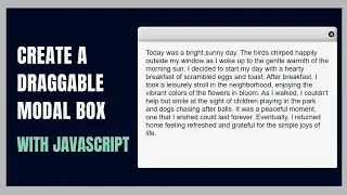 creating a draggable modal box using JavaScript
