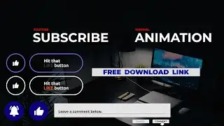 Minimal Subscribe Animation, Like and Comment Template  | Subscribe Button intro | No Copyright