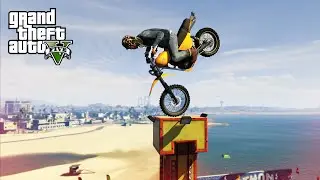CRAZY MOTORBIKE STUNTS! - (GTA 5 Top 10 Stunts)