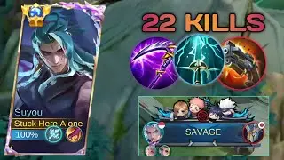 22 KILLS+SAVAGE!! GLOBAL SUYOU BEST 1 HIT BUILD SUYOU 2024 INSANE DAMAGE (WTF DAMAGE💀) - SUYOU MLBB