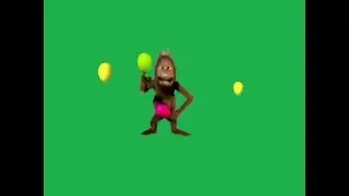 Обезъяна зажигает !!!  на зелёном фоне