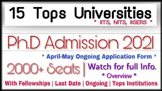 phd admission 2021 | latest phd admission notification 2021