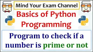 Check if a number is prime or not | Basics of Python Programming | Python for Beginners | Python 3