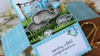 Lawn Fawn | Scalloped Box Card Pop Up + Elphie Selphie
