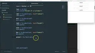 PYTHON - Example Project Volume of Cylinder (GUI - Input)