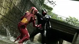 Heat Dopant Flame Warrior Villainess with Red Suit and Golden Boobs