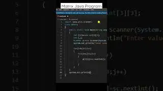 java programming Matrix program (Input and output)#java #javaprogramming #javatutorial