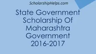How to apply for State Government of Maharashtra Scholarship - Step by step tutorial