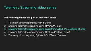 Enabling Telemetry streaming using script from GitHub (ALL settings at once)