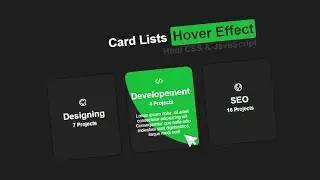 Create Advenced Card Lists With Hover Effect In HTML CSS & JavaScript #html #css #coding #viral