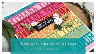 Rainbow Decorative Edges Thank You Card (Spellbinders)
