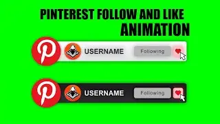 Pinterest Follow And Like Animation For Your Videos - GREEN SCREEN