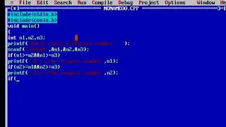 C Program to find largest number among three numbers....... use of if statement