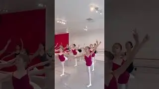 Adagio in Center; students (ages 10-12) working hard in Regular Technique Class 