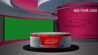 Virtual Set 1, Green Screen Studio, News Studio With Desk