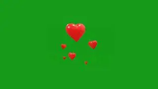 Heart balloons moving and rotating | Green Screen Library