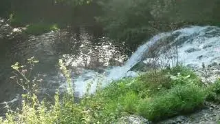 Water lagoon with waterfall