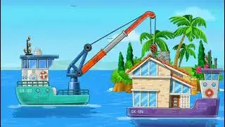 Boats and ships for kids/Construction game/tugboat. Educational ship videos cartoons for toddlers