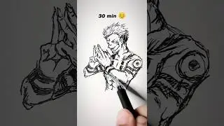 How to Draw Sukuna | JujutsuKaisen in 10sec, 10mins, 10hrs 😳 