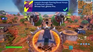 How to EASILY Launch through Flaming Boost Hoops in different matches in Fortnite locations Quest!