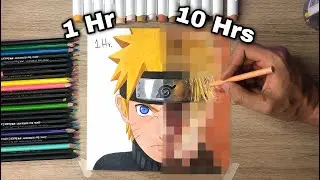 ¿Como se veria Naruto en la vida REAL? (1 Hora Vs 10 HORAS) Dibujando a NARUTO 🤯