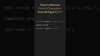 C++ Interview Question #001 | Remove First N Characters from String in C++  #100daysofcoding #coding