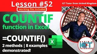 Lesson 52: COUNTIF function in Excel | FREE Series of Microsoft Excel Lessons