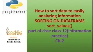 SORTING ON DATAFRAME IN PYTHON PANDAS