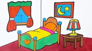 Dại Bé Vẽ Và Tô Màu Phòng Ngủ - Mewarnai Kamar tidur from Cara Menggambar