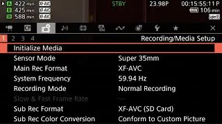 Canon C300 Mark iii Menu Overview