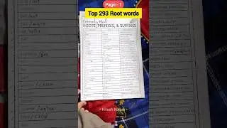 Top 293 Root words English vocabulary ✍️ Bank/SSC exams #rootwords #vocab