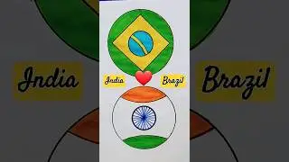 Flag painting 💖🫡 / India 🇮🇳 ♥️ Brazil 🇧🇷 