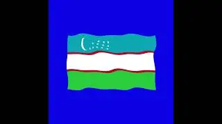 uzbekistán 2d flag green screen flag animation