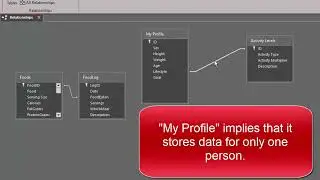 Microsoft Access: Analyzing table relationships in the Nutrition tracking template