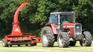 Massey Ferguson 2640 chopping grass with JF FCT 1100 Forage Harvester