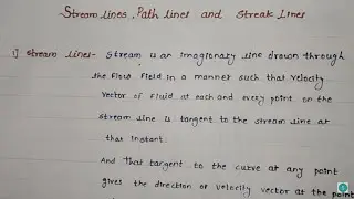 Streamline, Path line, Streakline | Knematics of Flow | Fluid Mechanics Engineering sylabus