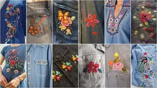 Gorgeous Denim Hand Embroidery Ideas|| Beautiful and Unique Denim Dress Embroidery Designs||