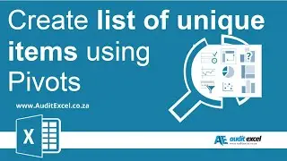 Create unique items list & count duplicates using Pivot Tables