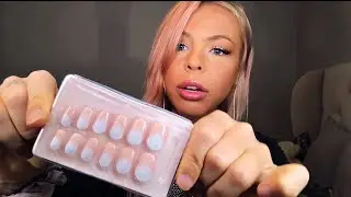ASMR | DOING MY FAKE NAILS | STICK-ON ADHESIVE | UP CLOSE WHISPERING
