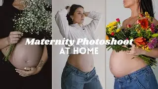How I take my own MATERNITY photos AT HOME | 25 weeks pregnant vlog
