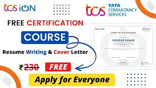 TCS Free Certification Course || Resume Writing and Cover Letter || Free Courses With Certificate