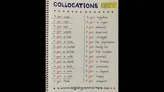 Collocations with GET in English, Most Common Collocations With GET, Grammar #collocations #shorts