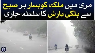 Light rain continues at Queen Kohsar in Murree since morning - Aaj News